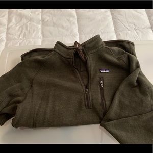 Olive green men’s Patagonia queer zip